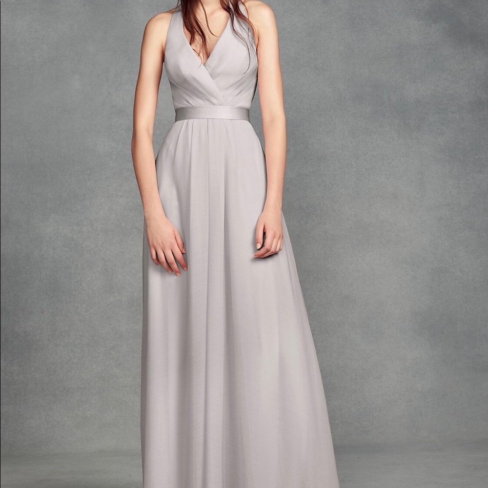 White by Vera Wang Chiffon Halter Bridesmaids Drs